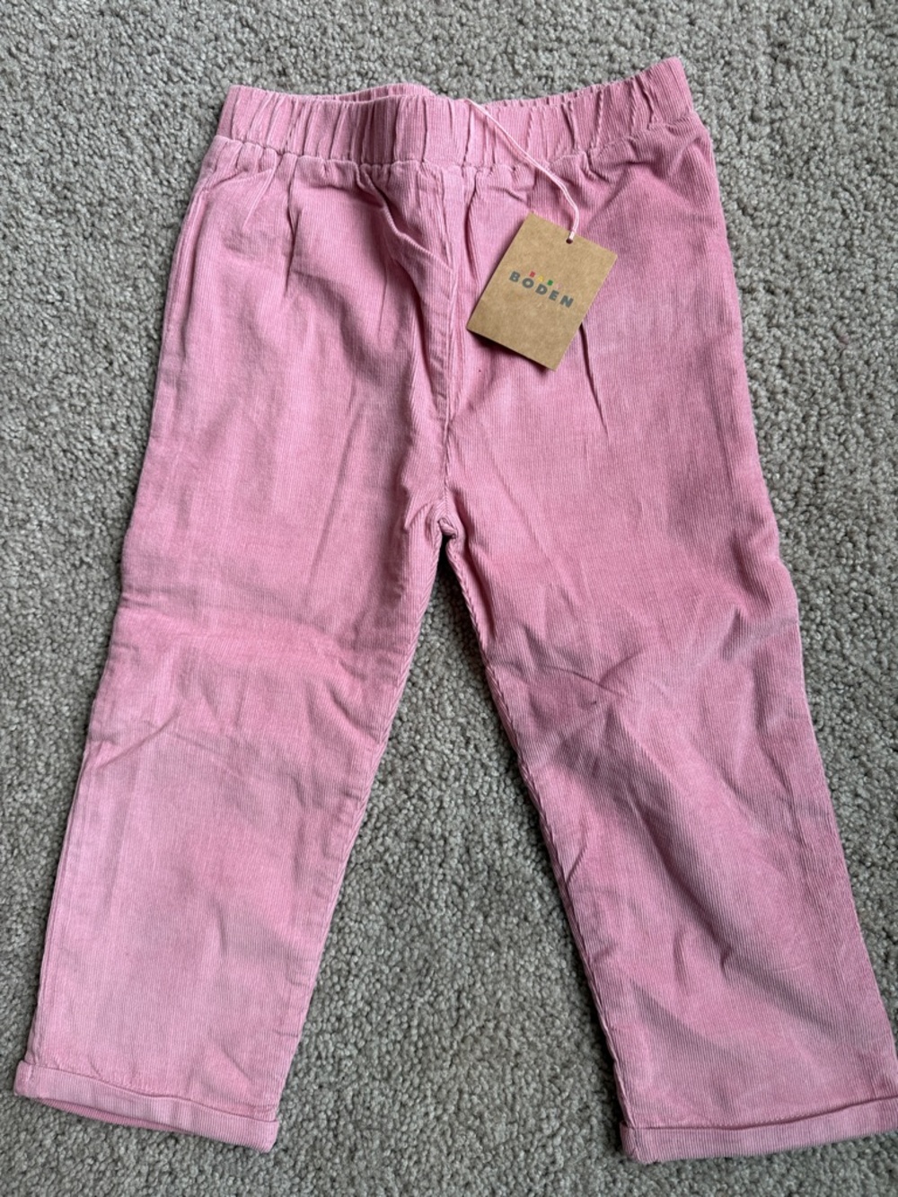 Baby Boden Pink Corduroy Pull-On Pants